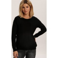 Czarny Sweter Arieslienne. Czarne swetry damskie Renee, s, bez wzorów, casualowe, bez rękawów, bez kaptura. Za 69,99 zł.