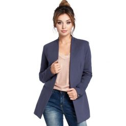 ALICIA Żakiet bez zapięcia - niebieski. Niebieskie kurtki damskie marki BE, s, bez wzorów, z dzianiny, eleganckie, bez kaptura. Za 199,00 zł.