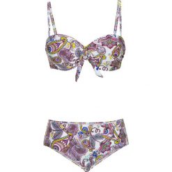 Bikini na fiszbinach (2 części) bonprix zielony z nadrukiem. Zielone stroje kąpielowe damskie marki bonprix, z nadrukiem. Za 89,99 zł.