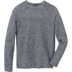 Sweter melanżowy z bawełny z recyclingu bonprix czarno-biały melanż. Szare swetry męskie bonprix, s, bez wzorów, z bawełny, bez kołnierzyka, bez kaptura. Za 49,99 zł.