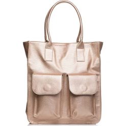 Pojemna Torba Model 1 Typu Shopper. Pomarańczowe torby damskie na zakupy Molly.pl, bez wzorów, biznesowe, duże, bez dodatków. Za 144,90 zł.