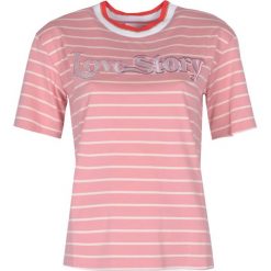 Pinko T-shirt "Brasca". Bluzki damskie Pinko, z nadrukiem, z bawełny, z okrągłym kołnierzem, bez rękawów. Za 279,00 zł.