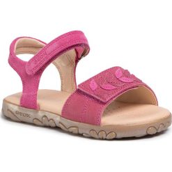 Sandały GEOX - J S.Haiti G. E J028ZE 08122 C8002 S Fuchsia. Różowe sandały dziewczęce Geox, z zamszu, bez zapięcia. Za 279,00 zł.