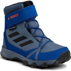 Buty adidas - Terrex Snow Cf Cp Cw K G26579 Tecink/Cblack/Actora. Niebieskie kozaki dziewczęce Adidas, bez wzorów, ze skóry ekologicznej, bez obcasa. W wyprzedaży za 279,00 zł.