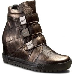 Botki damskie lity: Botki EKSBUT - 4319-G79-1G Czarny/Miedź
