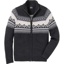 Sweter rozpinany Regular Fit bonprix antracytowy melanż. Szare kardigany damskie marki bonprix, s, melanż. Za 109,99 zł.