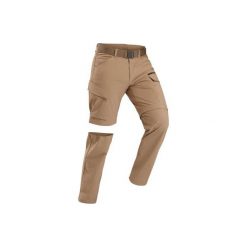 Spodnie trekkingowe - TRAVEL 500 2w1 - męskie. Pomarańczowe spodnie męskie FORCLAZ, m, bez wzorów, z elastanu. Za 219,99 zł.
