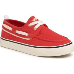 Tenisówki PEPE JEANS - Traveler Boat PBS30425 Red 255. Czerwone półbuty dziewczęce Pepe Jeans, na sznurówki. W wyprzedaży za 169,00 zł.