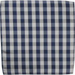 Elegancka, Męska Poszetka - ALTIES - Krata POSZALTTANIA0107. Niebieskie poszetki męskie Alties, z materiału, eleganckie. Za 16,90 zł.