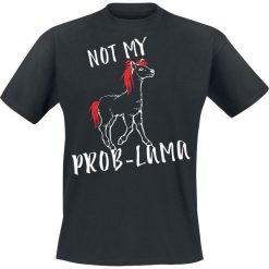 T-shirty męskie z nadrukiem: Not My Prob-Lama T-Shirt czarny