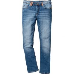 Dżinsy ze stretchem Regular Fit Bootcut bonprix niebieski "used". Niebieskie jeansy męskie marki bonprix. Za 109,99 zł.