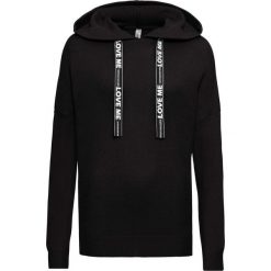 Swetry damskie: Sweter dzianinowy z drukowanymi paskami bonprix czarny