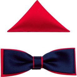 Granatowo-Czerwona Mucha Męska SLIM B46. Czerwone muszki męskie Modini Moda Męska, na co dzień, bez wzorów, z tkaniny, eleganckie. Za 45,00 zł.