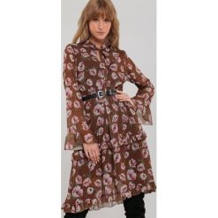 Brązowa Sukienka Graciela. Pomarańczowe sukienki damskie Renee, s, z aplikacjami, długie, midi, rozkloszowane. Za 119,99 zł.