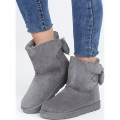 Szare Śniegowce Nights With You. Szare buty zimowe damskie Born2be, z materiału. Za 84,99 zł.