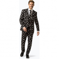 OppoSuits - Garnitur męski z krawatem – Starstruck, czarny. Czarne garnitury OppoSuits. Za 379,95 zł.