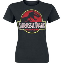 Jurassic Park Classic Logo Koszulka damska czarny. Czarne bluzki damskie marki Jurassic Park, m, z nadrukiem, z okrągłym kołnierzem. Za 74,90 zł.