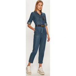 Desigual - Kombinezon. Niebieskie kombinezony damskie Desigual, na co dzień, s, w paski, z bawełny, casualowe, bez kołnierzyka, z długim rękawem, długie. Za 669,90 zł.