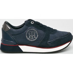 Tommy Hilfiger - Buty. Czarne buty sportowe damskie TOMMY HILFIGER, z materiału. Za 359,90 zł.