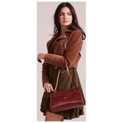 ROVICKY TORBA WIZYTOWA KOPERTÓWKA SKÓRA NATURALNA. Pomarańczowe kopertówki damskie ROVICKY, na co dzień, w paski, ze skóry, eleganckie, małe, bez dodatków. Za 229,00 zł.