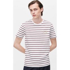 T-shirt w paski - Biały. Białe t-shirty męskie Reserved, s, w paski, bez kołnierzyka. W wyprzedaży za 25,99 zł.