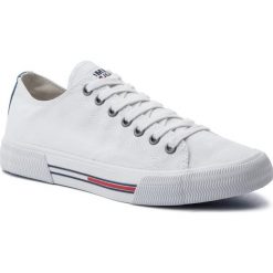 Tenisówki TOMMY JEANS - Classic Tommy Jeans Sneaker EM0EM00290 White 100. Białe półbuty męskie Tommy Jeans, bez wzorów, z jeansu, eleganckie, bez zapięcia. W wyprzedaży za 199,00 zł.