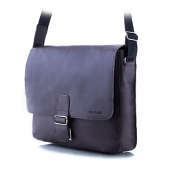 Skórzana torba męska na ramię BALEINE S1 ciemnobrązowa - ciemny brązowy. Pomarańczowe torby męskie skórzane ze skóry, vintage. Za 259,99 zł.