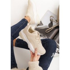 Beżowe Sneakersy Backyard. Brązowe sneakersy damskie Renee, ze skóry. Za 89,99 zł.