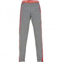 Legginsy w kolorze granatowo-białym. Niebieskie legginsy dziewczęce Bondi, w paski, z bawełny. W wyprzedaży za 32,95 zł.