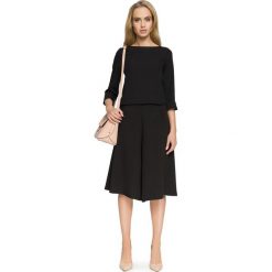 MARGO Bluzka z rękawami 3/4 - czarna. Czarne bluzki damskie Stylove, s, bez wzorów, eleganckie, z klasycznym kołnierzykiem, z długim rękawem. Za 109,90 zł.