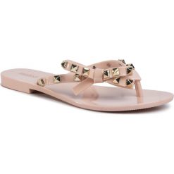 Japonki MELISSA - Harmonic Studs Ad 32855 Pink/Gold 52779. Różowe klapki damskie Melissa, z aplikacjami, z tworzywa sztucznego, bez obcasa, na obcasie. W wyprzedaży za 229,00 zł.