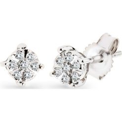Kolczyki damskie: Zjawiskowe Białe Złoto Kolczyki – złoto białe 333, Diament 0,06ct