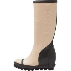 Buty zimowe damskie: Sorel JOAN RAIN WEDGE TALL Kalosze beach/black