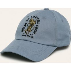 Pepe Jeans - Czapka Crew. Niebieskie czapki męskie Pepe Jeans, z aplikacjami, z bawełny. Za 99,90 zł.