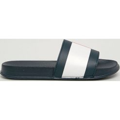 Tommy Hilfiger - Klapki. Niebieskie sandały chłopięce TOMMY HILFIGER, z materiału, bez zapięcia. Za 169,90 zł.