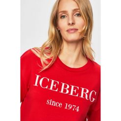 Iceberg - Bluza. Czerwone bluzy damskie Iceberg, s, z nadrukiem, z bawełny, bez rękawów, bez kaptura. W wyprzedaży za 499,90 zł.