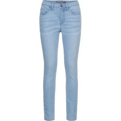 Dżinsy Skinny z haftem bonprix niebieski bleached. Niebieskie jeansy damskie marki bonprix, z haftami, z jeansu. Za 79,99 zł.