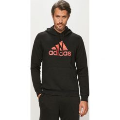 Adidas - Bluza. Czarne bluzy męskie Adidas, s, z nadrukiem, z bawełny, z kapturem, bez rękawów, z kapturem. Za 229,90 zł.
