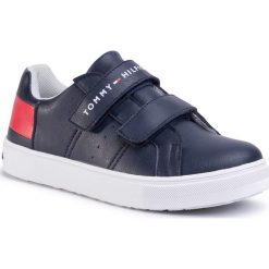 Sneakersy TOMMY HILFIGER - Low Cut Velcro Sneaker T3B4-30719-019 S Blue/White//Red Y004. Czarne trampki chłopięce TOMMY HILFIGER, bez wzorów, ze skóry ekologicznej, na rzepy. Za 299,00 zł.
