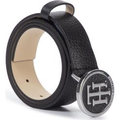 Pasek Damski TOMMY HILFIGER - Th Round Buckle Belt 3.0 AW0AW07143 BDS. Czarne paski damskie TOMMY HILFIGER, w paski, ze skóry. W wyprzedaży za 219,00 zł.