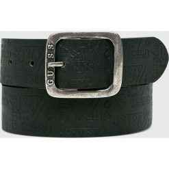 Guess Jeans - Pasek skórzany. Czarne paski męskie Guess Jeans, w paski, z jeansu. W wyprzedaży za 159,90 zł.