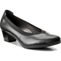 Półbuty COMFORTABEL - 730374 Schwarz 1. Czarne półbuty damskie Comfortabel, bez wzorów, ze skóry, eleganckie, bez obcasa, na obcasie, bez zapięcia. W wyprzedaży za 239,00 zł.