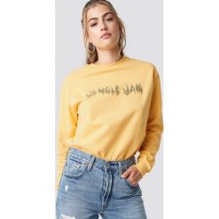 Moves Bluza Davi - Yellow. Żółte bluzy z nadrukiem damskie marki Moves, z długim rękawem, długie. Za 202,95 zł.