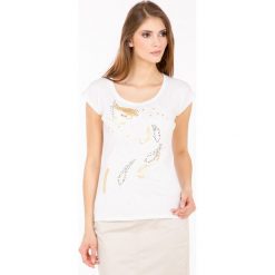 T-shirty damskie: T-shirt z nadrukiem i cekinami