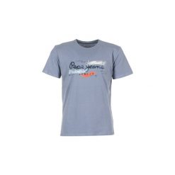 T-shirty z krótkim rękawem Pepe jeans ABAD HOMME. Niebieskie t-shirty męskie Pepe Jeans, xs, bez wzorów, z jeansu, bez kołnierzyka, krótkie. Za 90,30 zł.