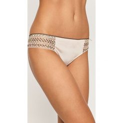 Calvin Klein Underwear - Stringi. Czarne majtki damskie Calvin Klein Underwear, s, w koronkowe wzory, z elastanu. W wyprzedaży za 139,90 zł.