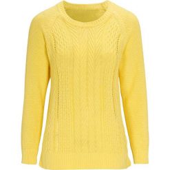 Cellbes Wzorzysty sweter bawełniany jasnożółty female żółty 50/52. Żółte swetry damskie Cellbes, bez wzorów, z bawełny, bez rękawów, długie, bez kaptura. Za 169,00 zł.