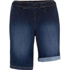 Bermudy dżinsowe z wygodnym paskiem bonprix ciemny denim. Czarne szorty damskie bonprix, z jeansu. Za 74,99 zł.