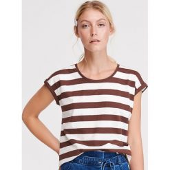 T-shirt z bawełny organicznej - Brązowy. Pomarańczowe t-shirty damskie Reserved, s, bez wzorów, z bawełny, bez kołnierzyka. Za 49,99 zł.