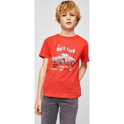 Mango Kids - T-shirt dziecięcy Epetboy 104-164 cm. Różowe t-shirty chłopięce marki Mango Kids, z nadrukiem, z bawełny, z okrągłym kołnierzem. Za 29,90 zł.